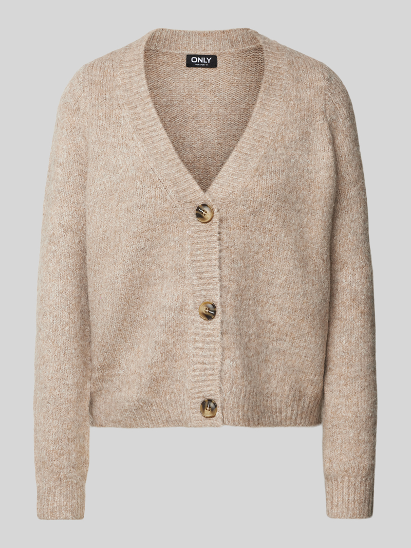 Only Regular fit gebreid jack met diepe V-hals model 'ZOEY'