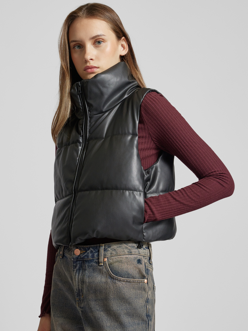 Only Bodywarmer van imitatieleer van model 'ELSIE'