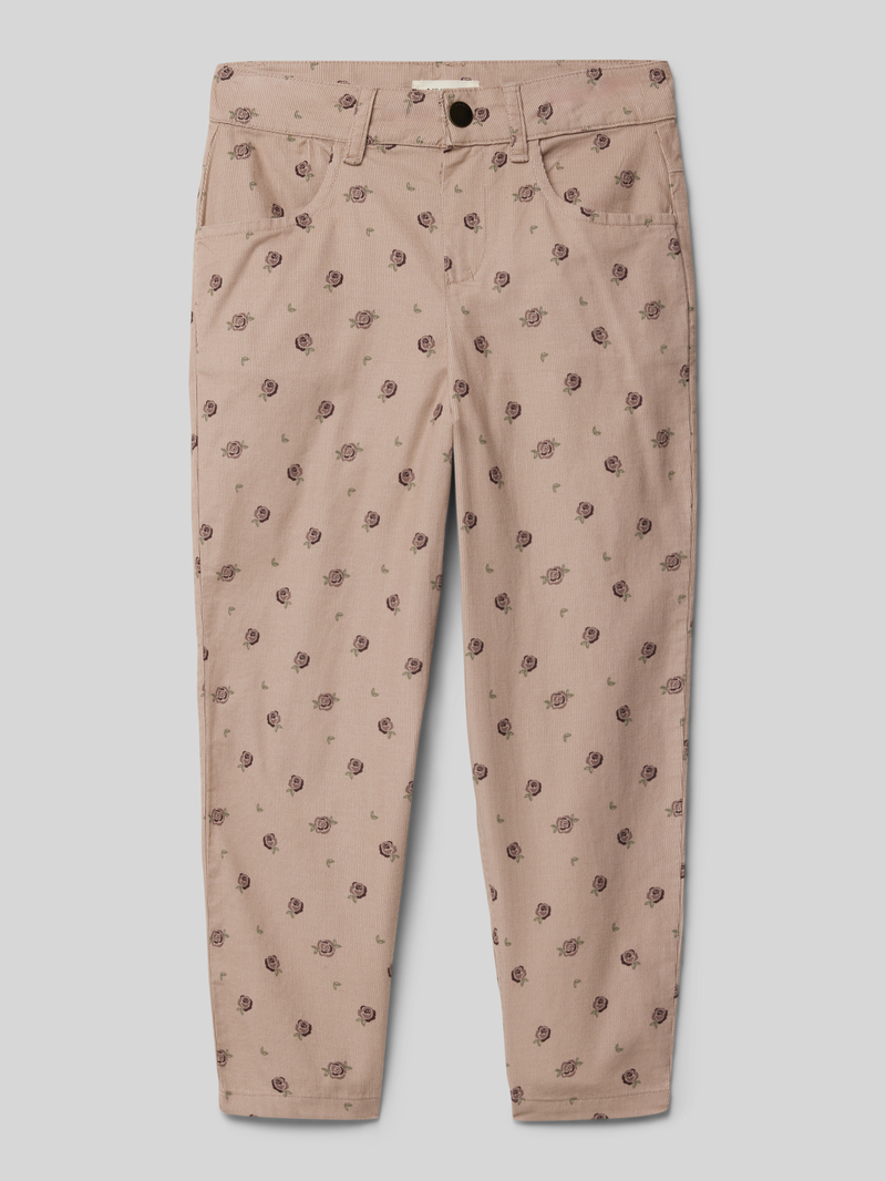 Lil Atelier Regular fit stoffen broek met motiefprint model 'BELLA'