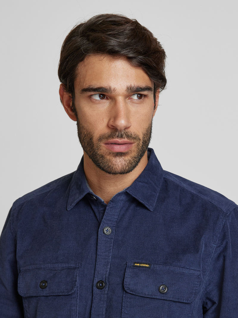 PME Legend Regular fit overhemdjack met kentkraag