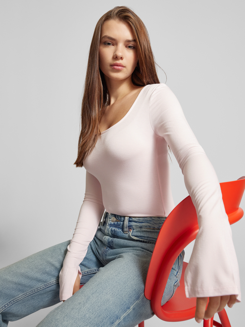 Gina Tricot Shirt met lange mouwen met boothals