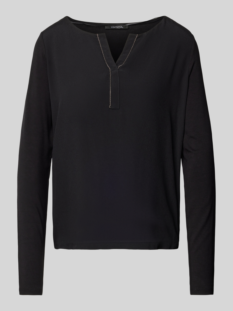 comma Shirt met lange mouwen en labeldetail