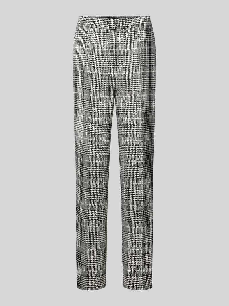 MORE & MORE Broek met glencheck en persplooien, model 'Check'