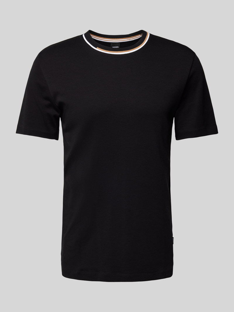 Boss T-shirt met geribde ronde hals model 'Thompson'