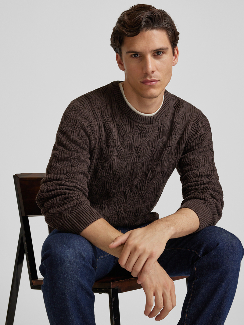 Selected Homme Gebreide pullover met structuurmotief model 'CALLIS'