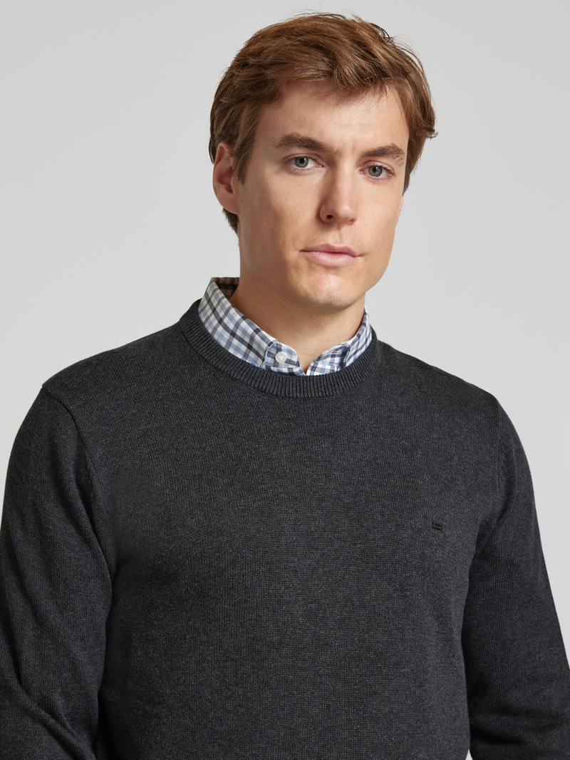 Christian Berg Men Gebreide pullover met wol en ronde hals