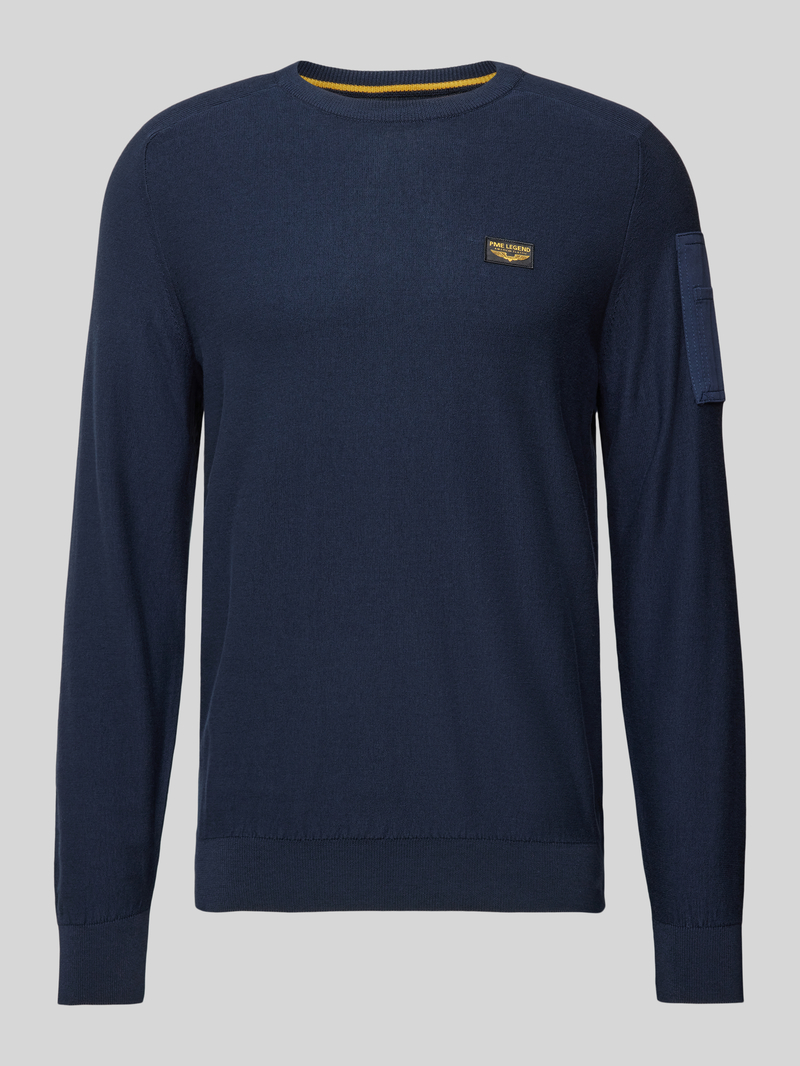 PME Legend Gebreide pullover met labeldetail