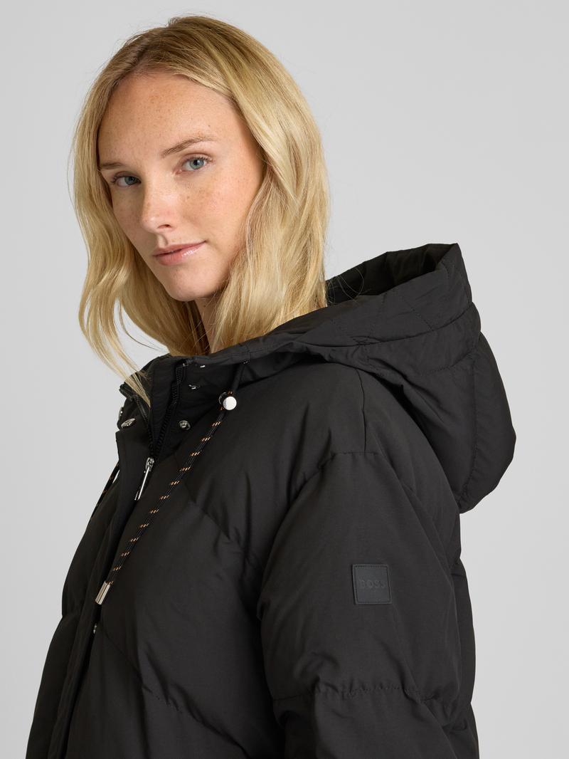 Boss Orange Gewatteerde lange jas met capuchon model 'PARETTO'