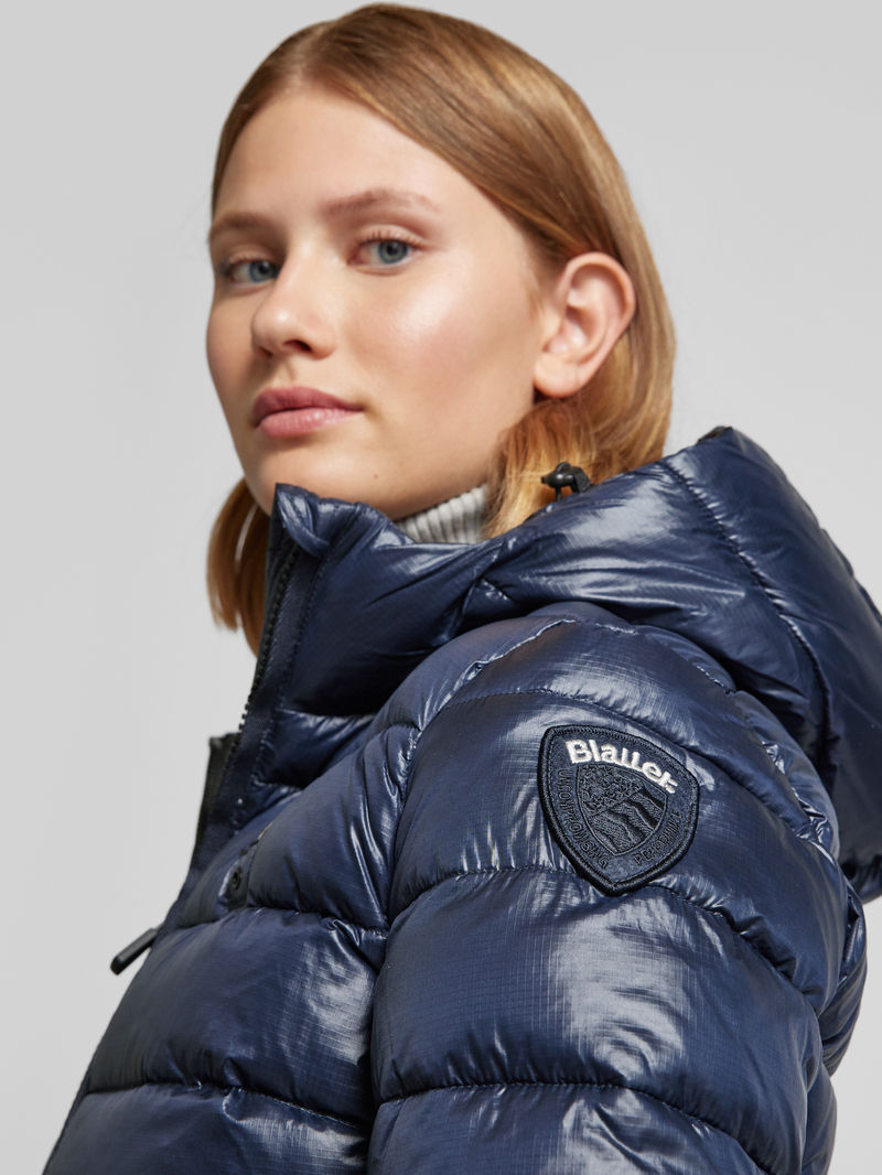 Blauer Usa Gewatteerd jack met labelbadge