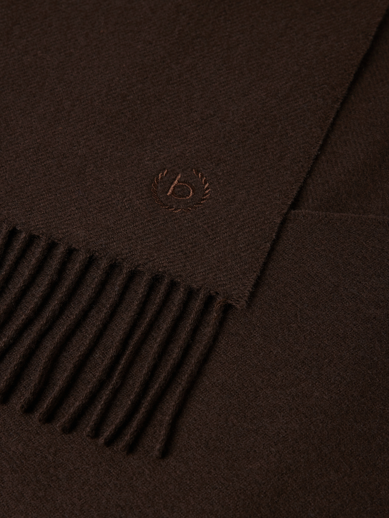 Bugatti Sjaal van scheerwol met labelstitching