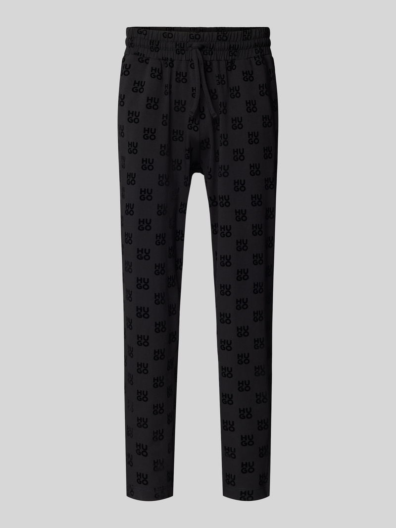 HUGO Regular fit sweatpants met labelprint model 'Flock'
