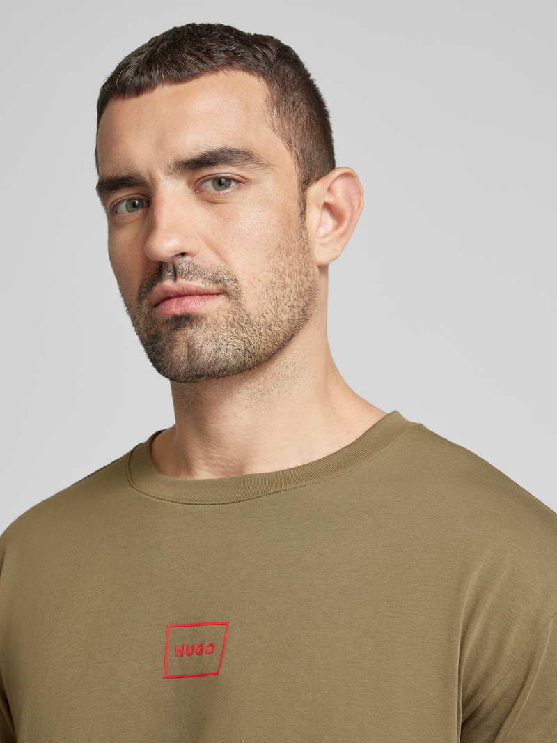 HUGO Shirt met lange mouwen en labelprint model 'Laze'