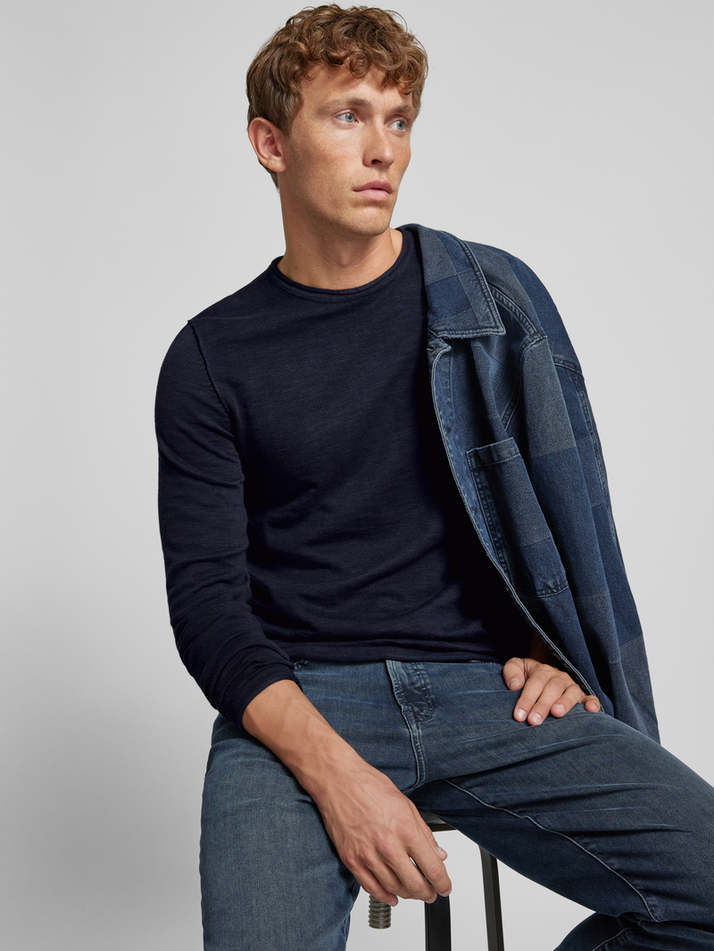 s.Oliver RED LABEL Regular fit gebreide pullover met rolboorden