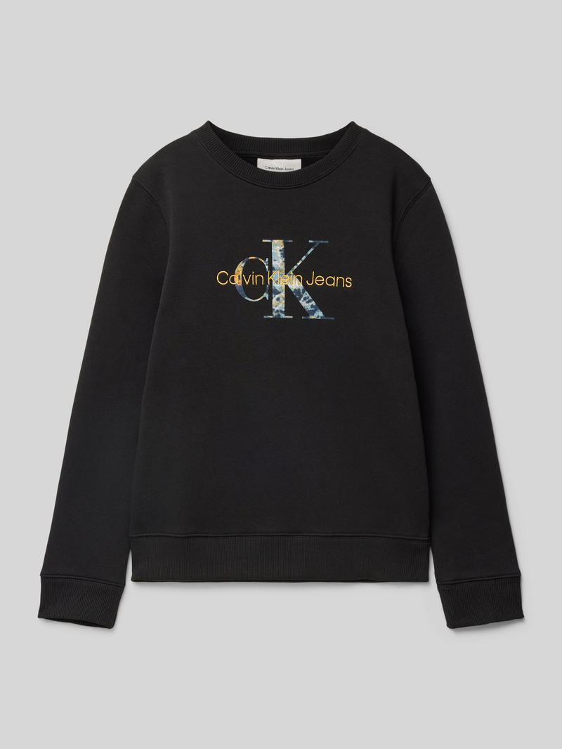 Calvin Klein Jeans Sweatshirt met labelstitching en ronde hals