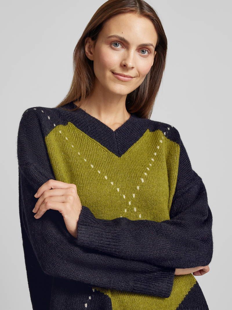 s.Oliver RED LABEL Regular fit gebreide pullover met V-hals
