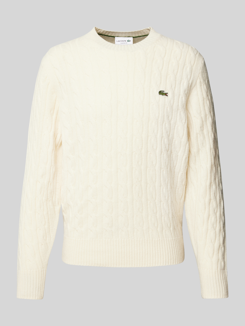 Lacoste Gebreide pullover met logopatch