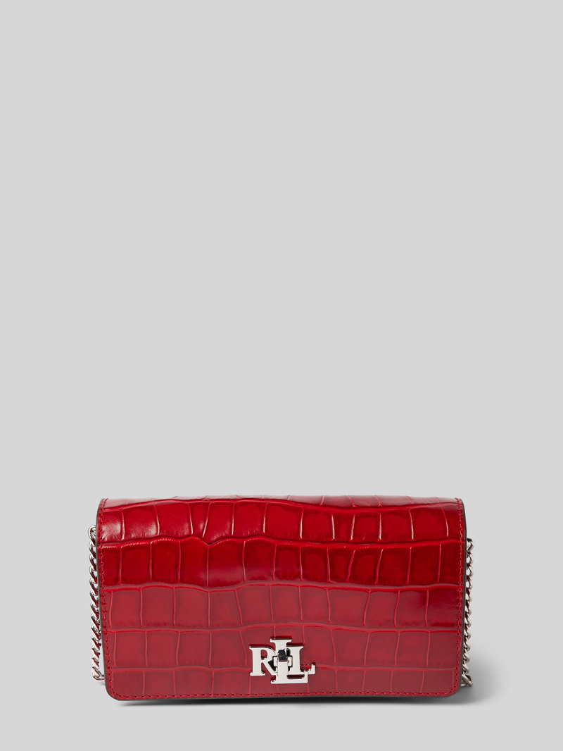 Lauren Ralph Lauren Leren schoudertas met labelapplicatie