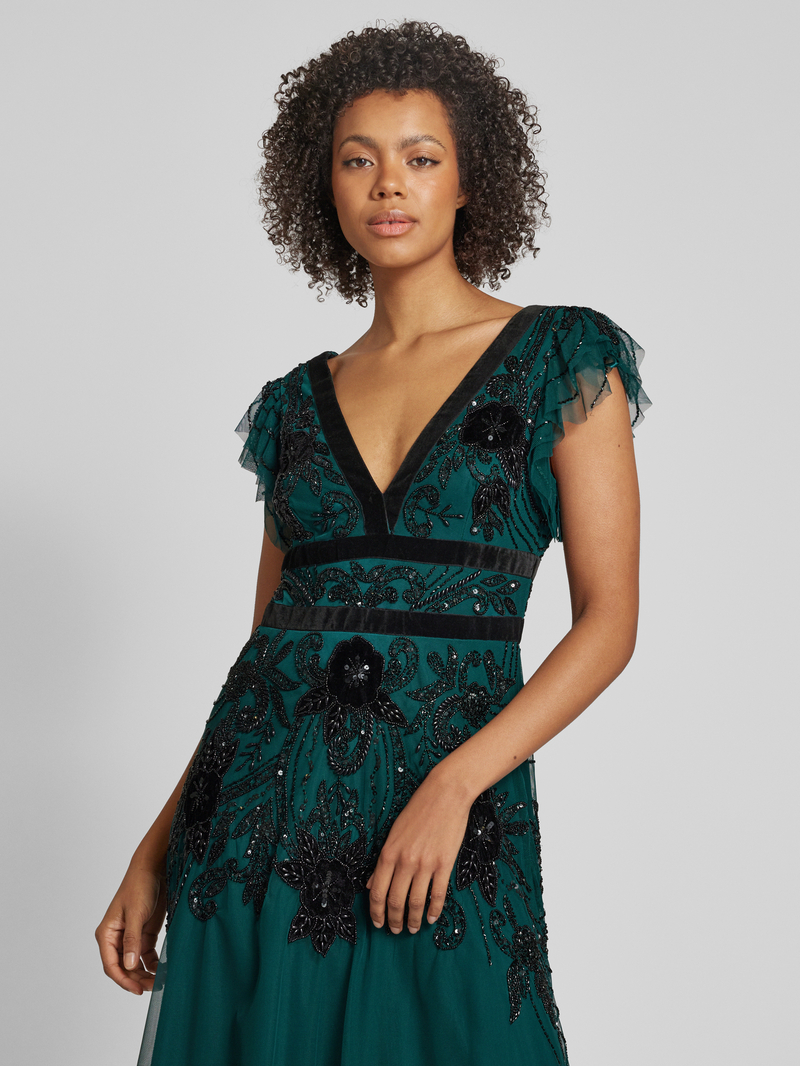 Adrianna Papell Cocktailjurk met siersteentjes en pailletten