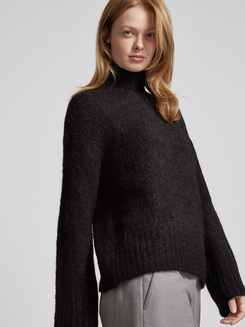 Selected Femme Gebreide pullover met opstaande kraag model 'GABELLA'