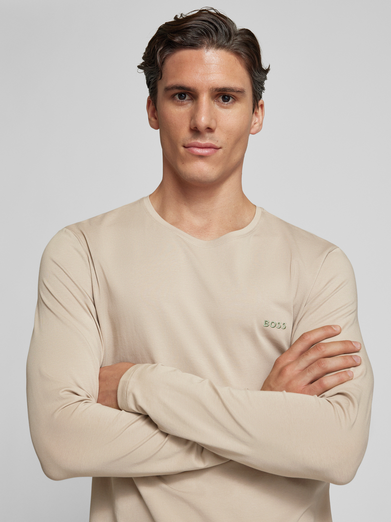 Boss Shirt met lange mouwen en labelstitching model 'Mix&Match'