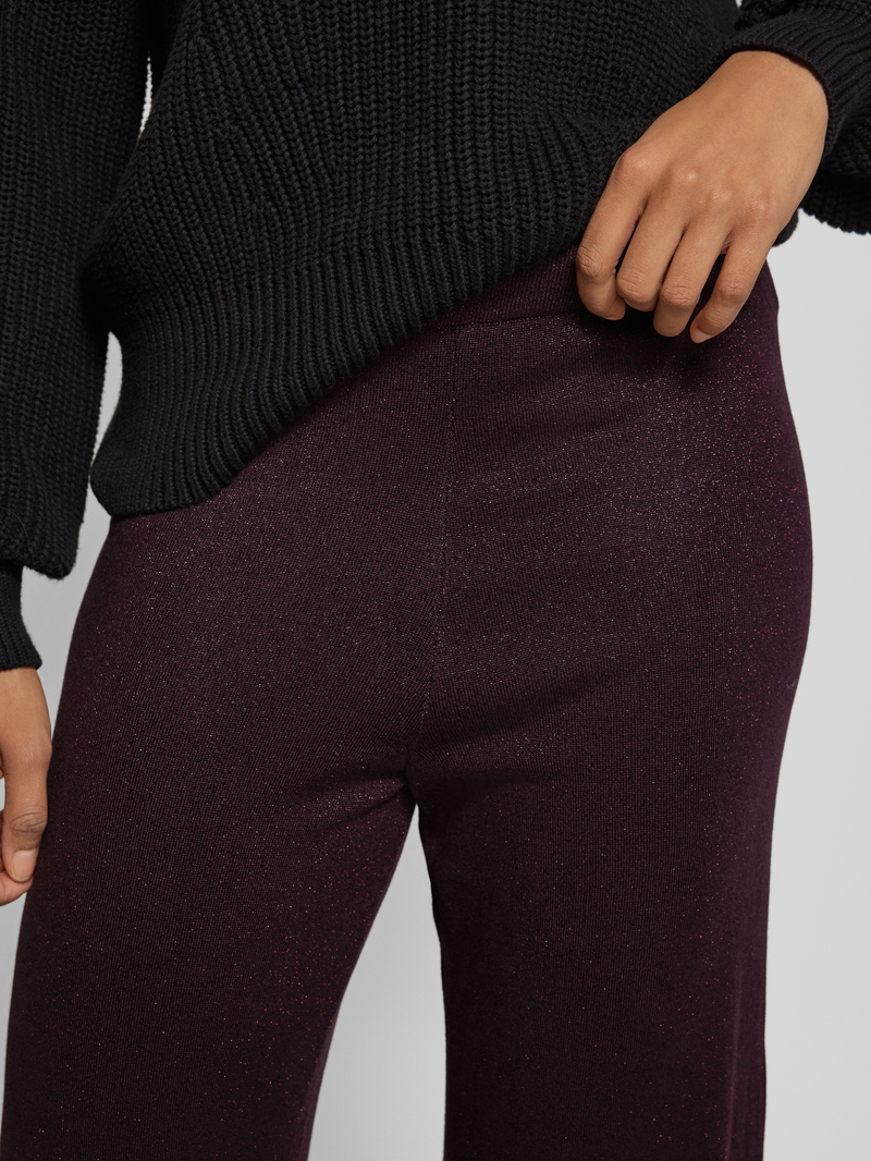 Vero Moda Wide leg gebreide broek met elastische band model 'NALINA'