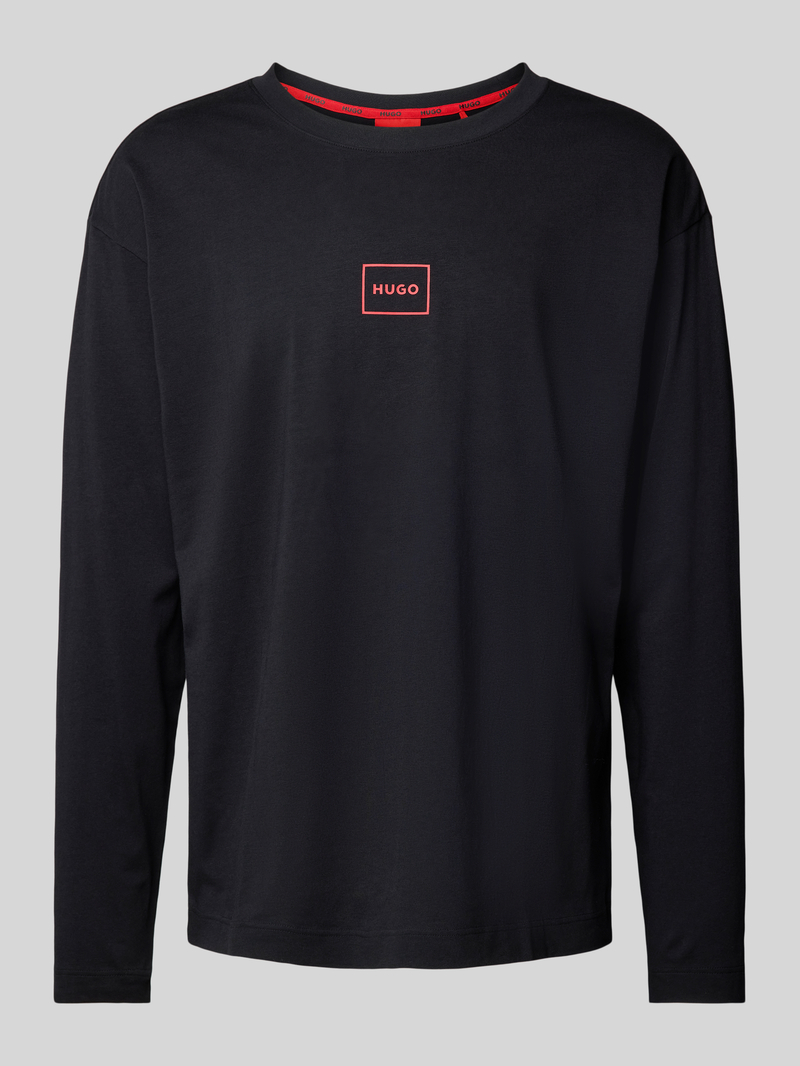 HUGO Shirt met lange mouwen en labelprint model 'Laze'