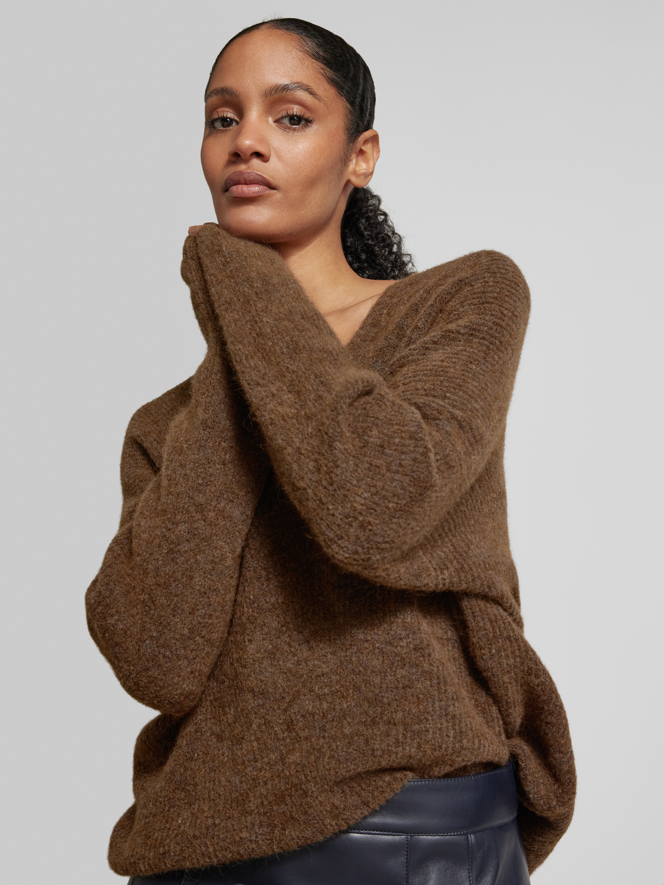 MOS MOSH Gebreide pullover met V-hals model 'THORA'
