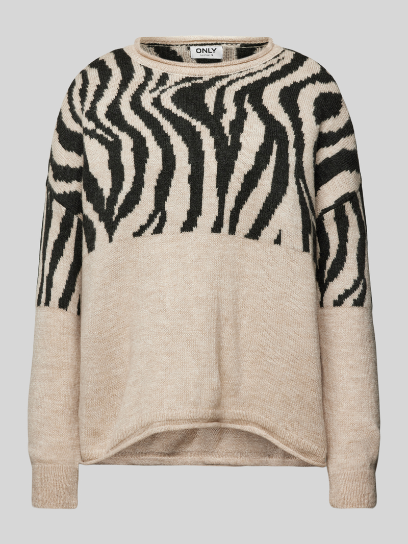 Only Relaxed fit gebreide pullover met rolzoom en extra brede schouders modell 'JADE'
