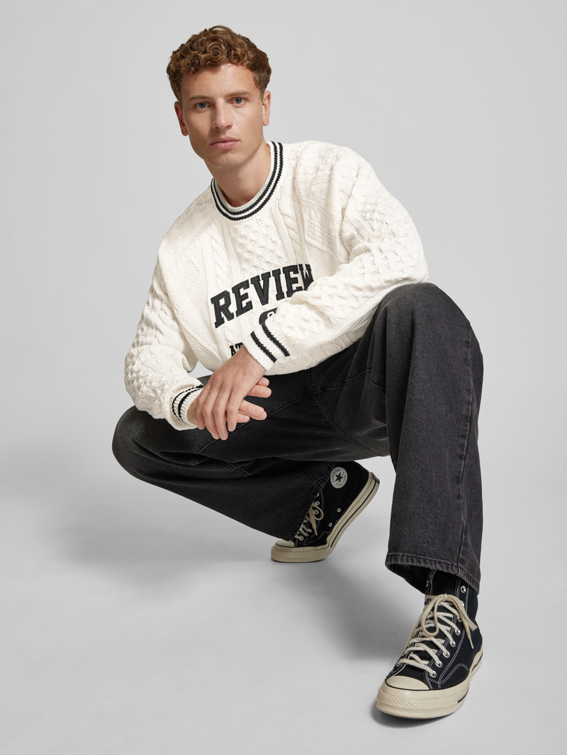 REVIEW Gebreide pullover met labelstitching