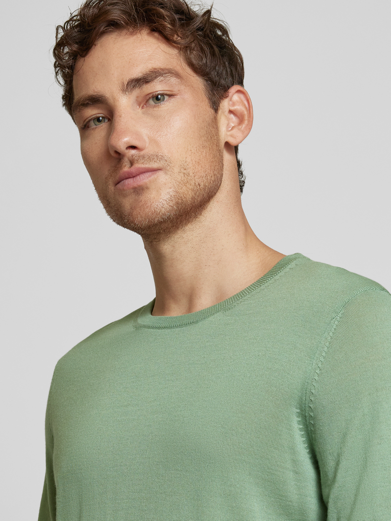 Boss Wollen pullover van scheerwol met labeldetail model 'Leno'