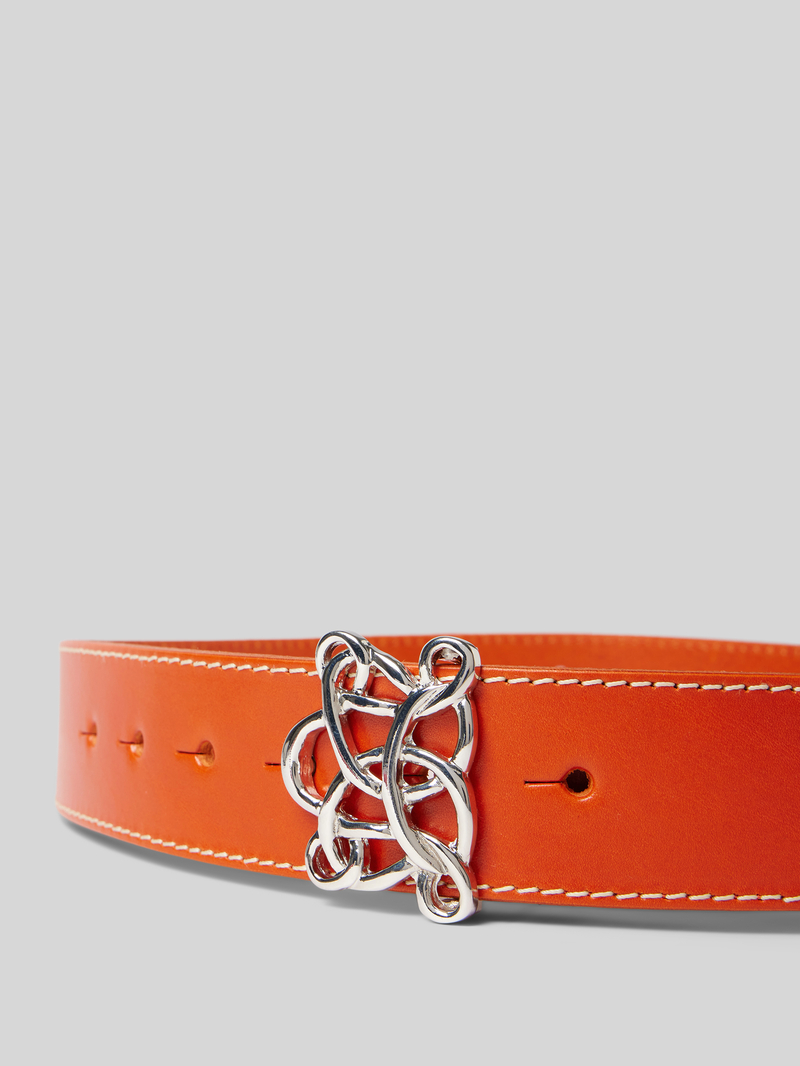 Vanzetti Leren riem met applicatie