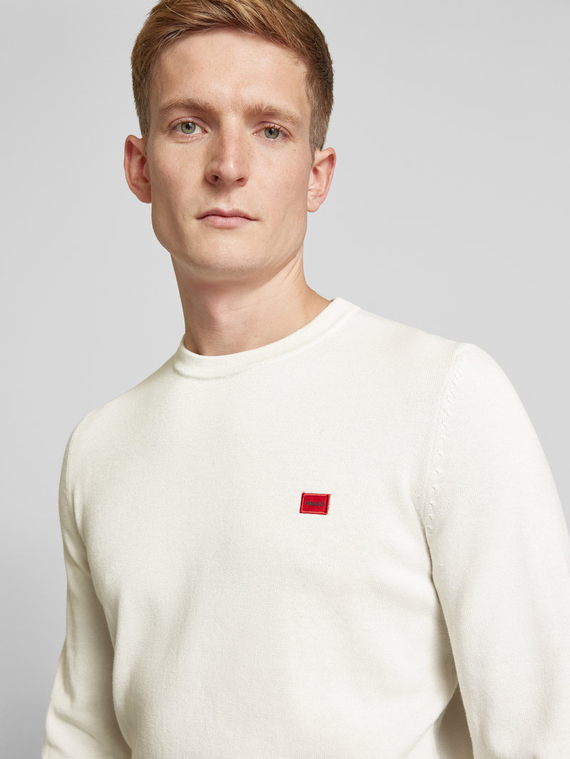 HUGO Gebreide pullover met labelbadge model 'San Cassius'