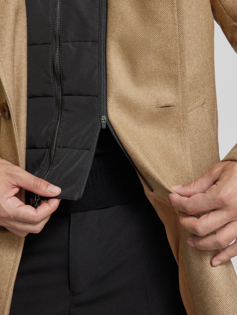 Boss Lange wollen jas met opstaande kraag model 'Hyde'