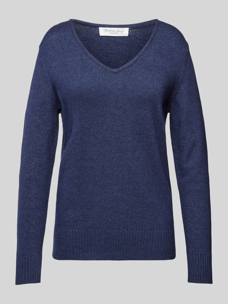 Christian Berg Woman Gebreide pullover met afgeronde V-hals