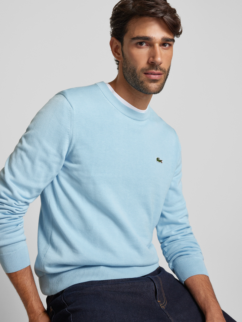 Lacoste Gebreide pullover met logopatch