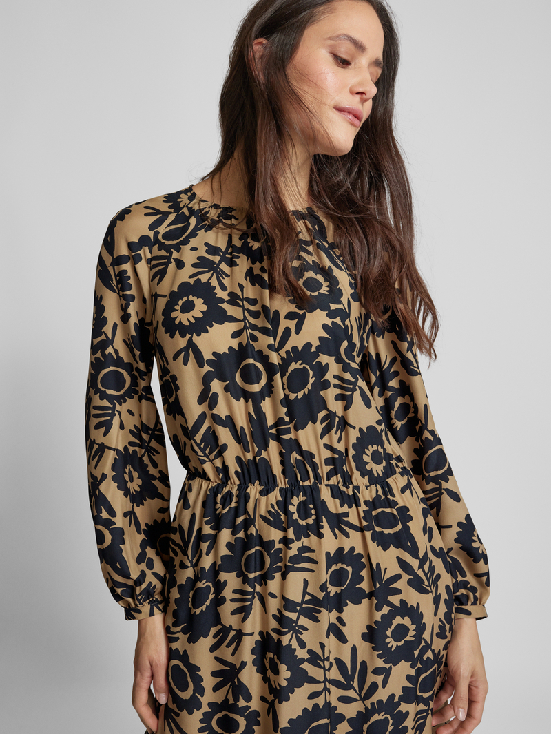 LUISA CERANO Midi-jurk van zijde met plooien