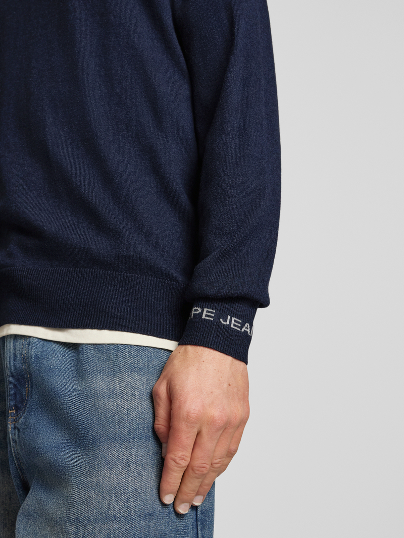 Pepe Jeans Gebreide pullover met ronde hals model 'Andre'