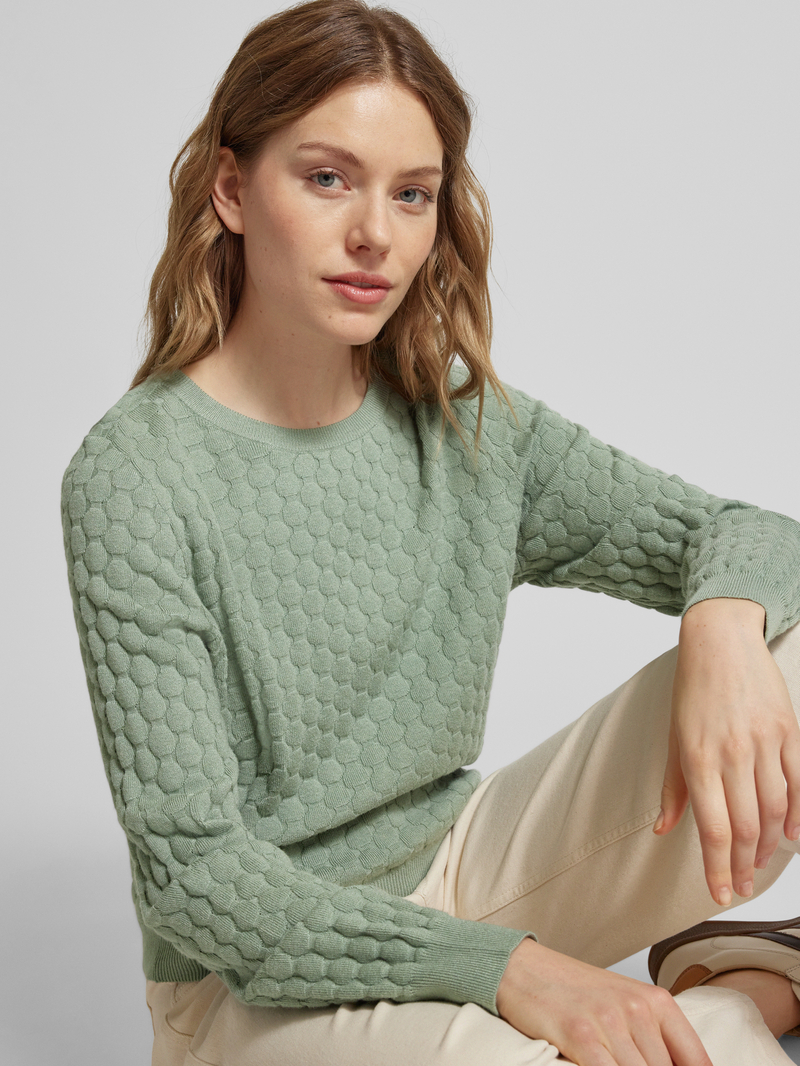 QS Gebreide pullover met structuurmotief