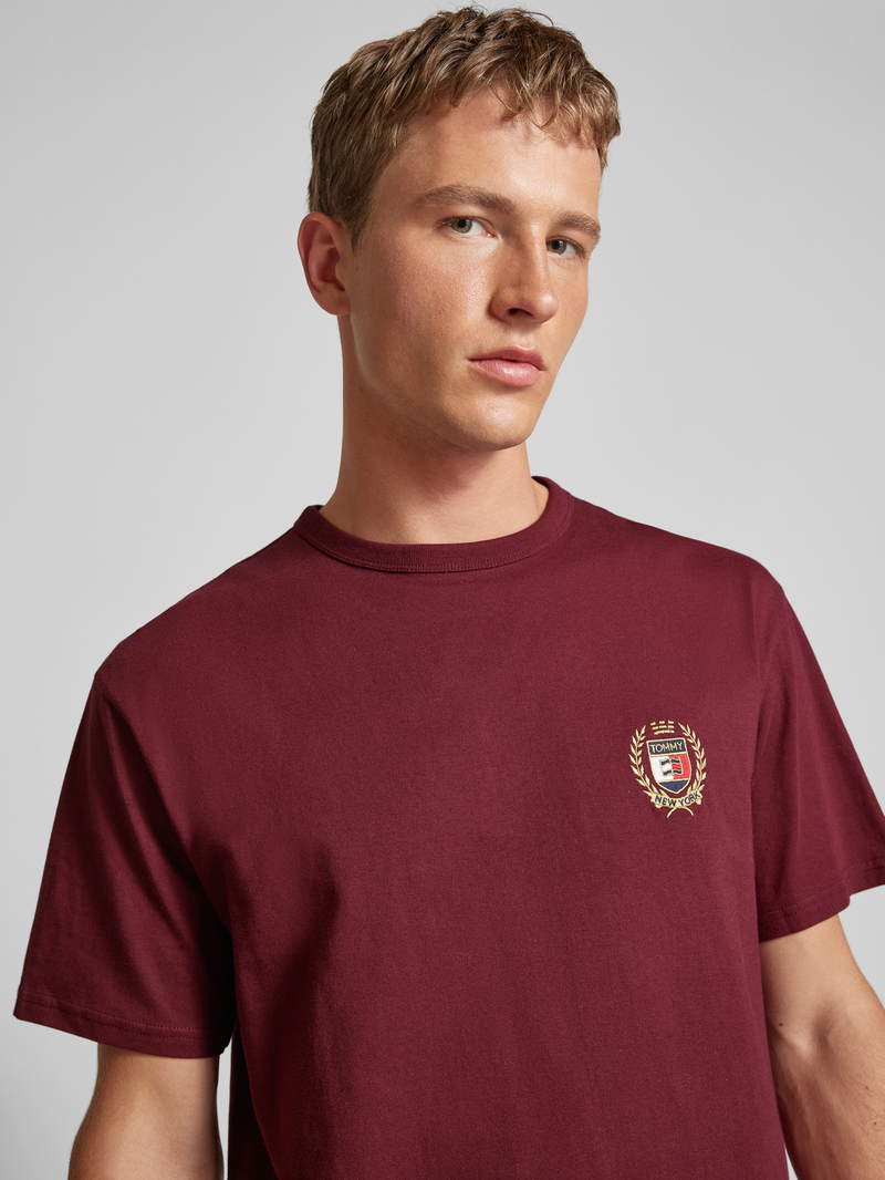 Tommy Jeans T-shirt met labelstitching en ronde hals