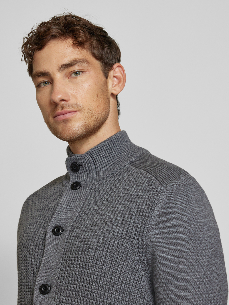 JOOP! JEANS Gebreid jack met labelpatch model 'Marior'