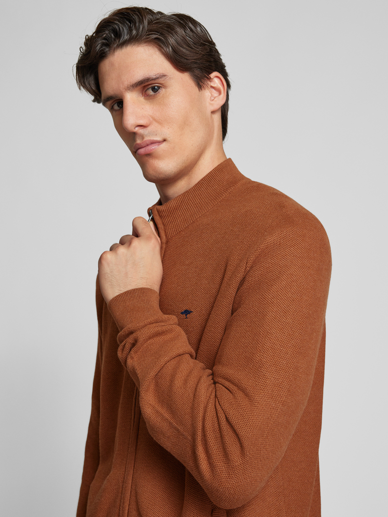 FYNCH-HATTON Regular fit gebreid jack met ritssluiting