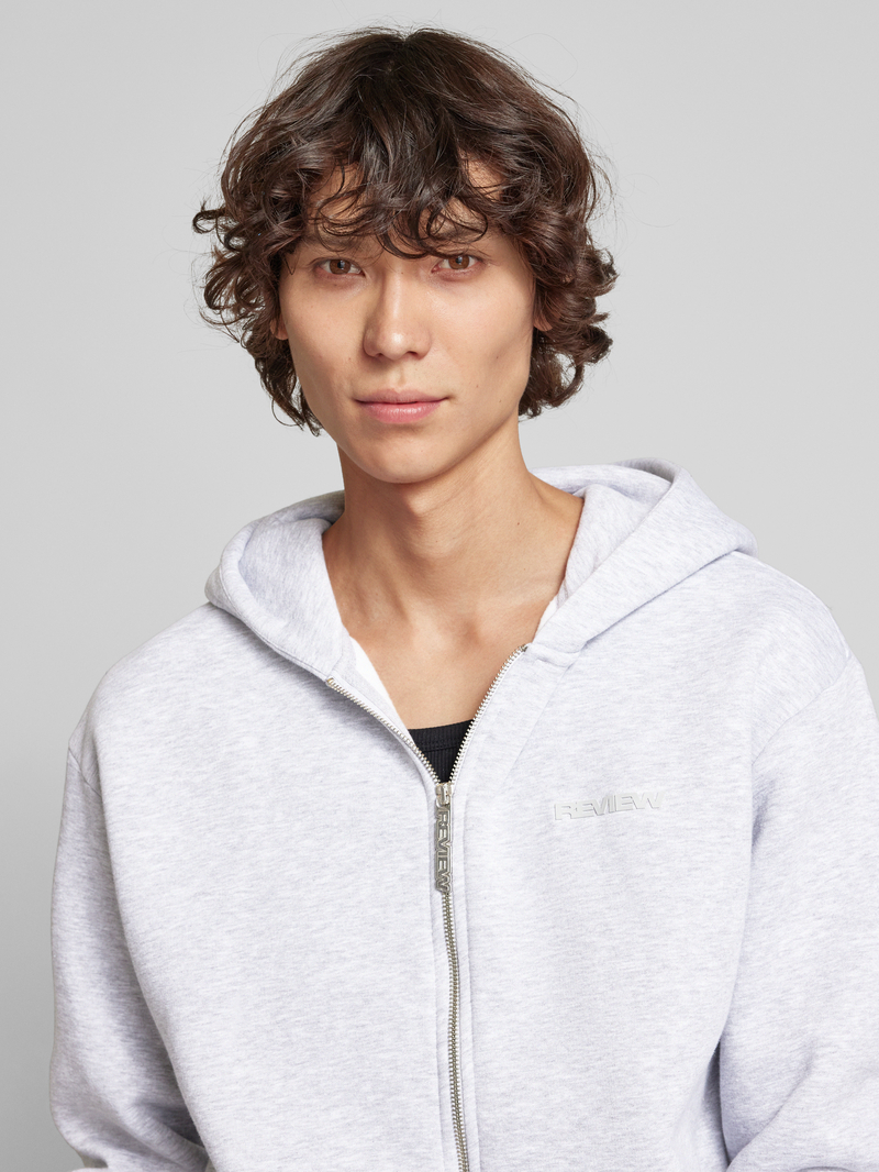 REVIEW Essentials hoodie met ritssluiting en logo