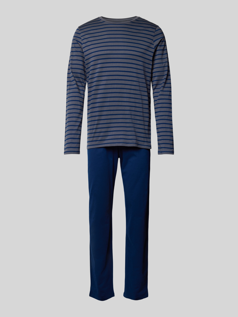 Schiesser Pyjamabovendeel met geribde ronde hals