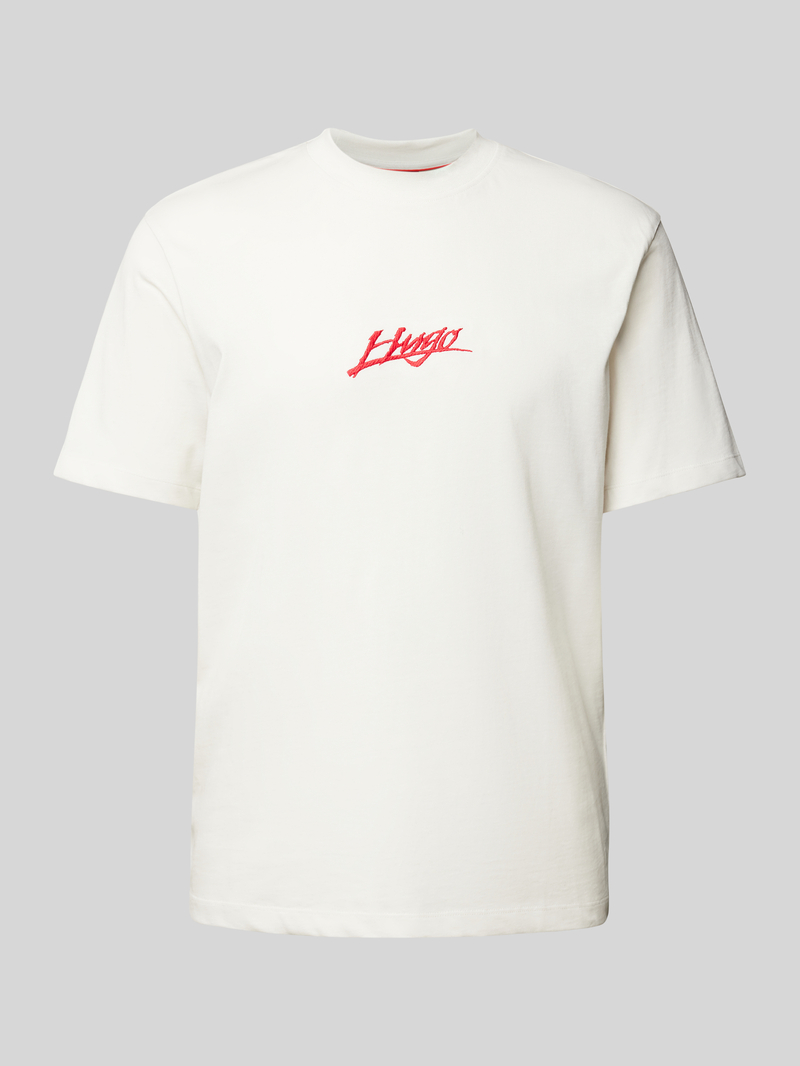 HUGO Regular fit T-shirt met ronde hals, model 'Dlogotee'