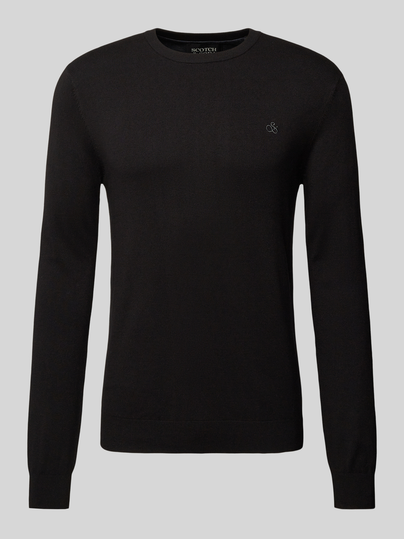 Scotch & Soda Gebreide pullover met logostitching, model 'CORE'