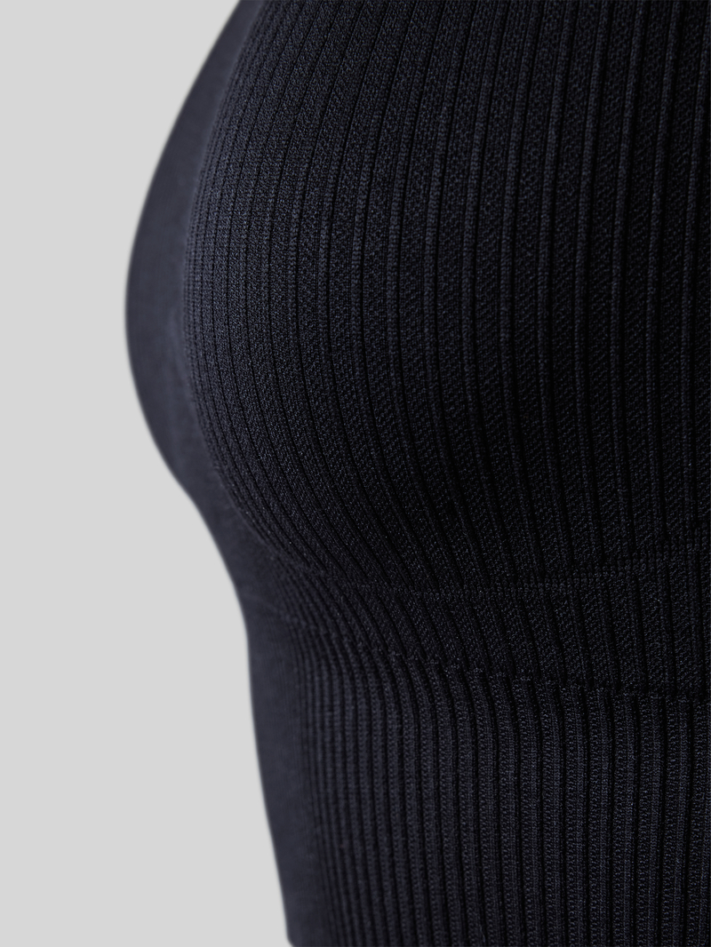 AIMN Korte top in riblook met elastische band