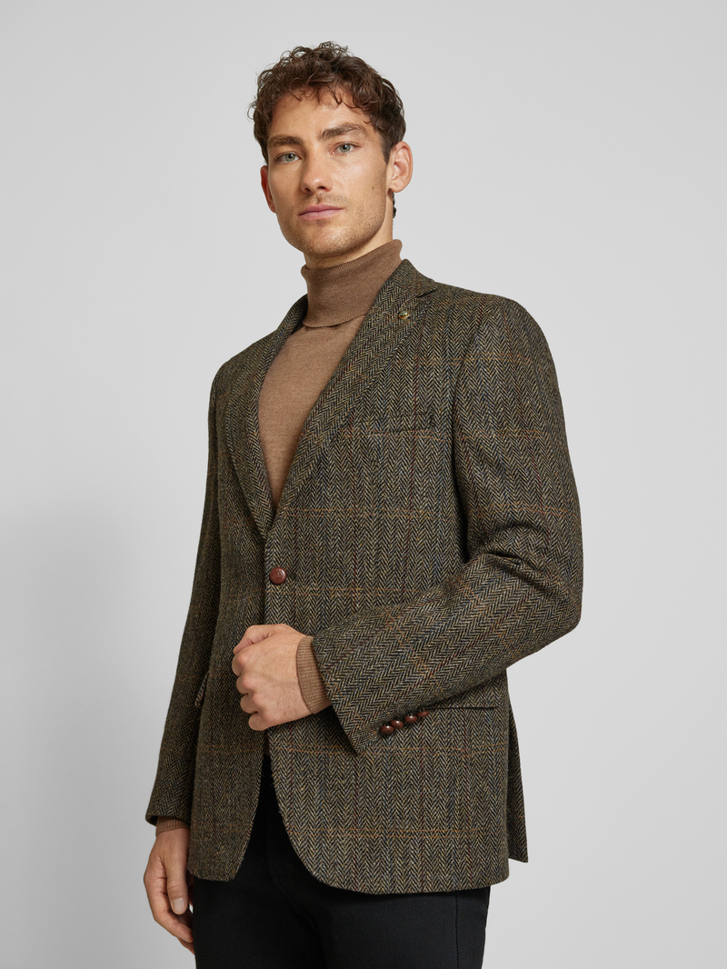 carl gross Slim fit Harris Tweed colbert van scheerwol model 'Theo'