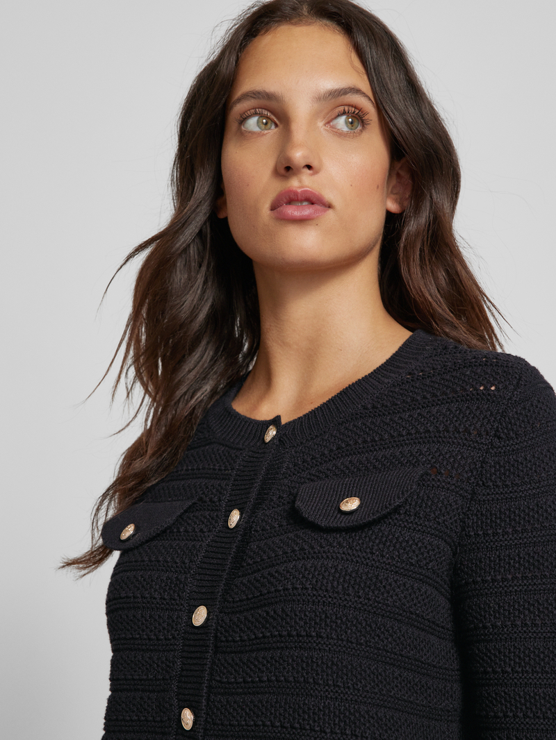 Vero Moda Regular fit gebreid jack met gestileerde borstzakken model 'VIOLETTA'