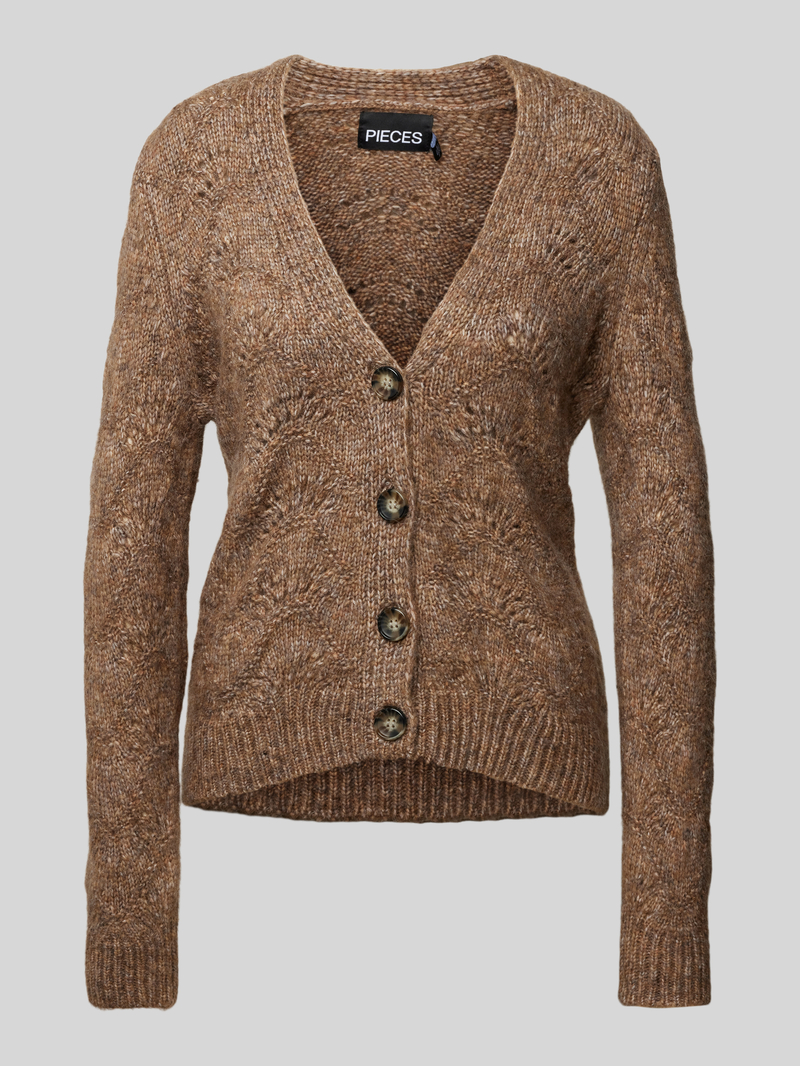 Pieces Regular fit gebreid jack met alpaca en herfstmotief, model 'BIBBI'