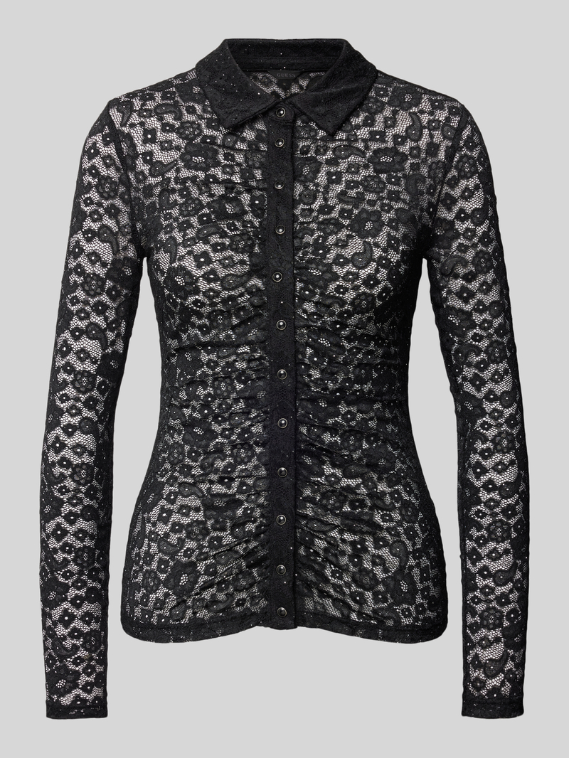 Guess Shirt met lange mouwen en etskanteffect model 'MICA'